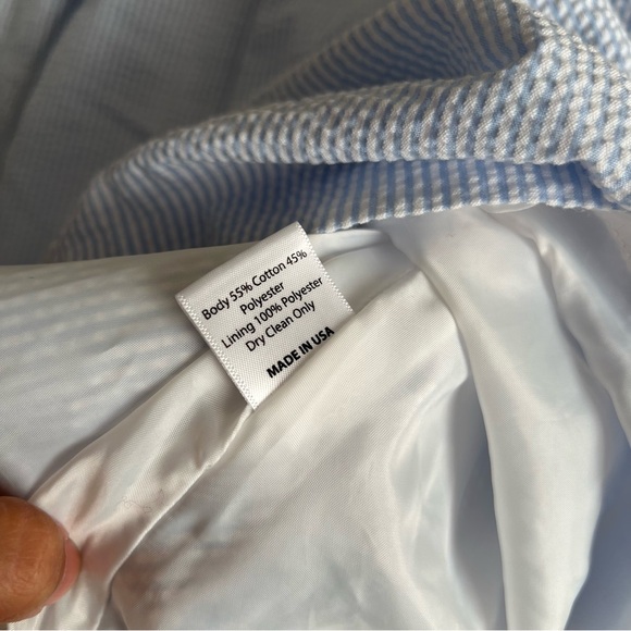 EUC Pleated Seersucker Skirt in Navy Blue by Lauren James - Picture 6 of 9